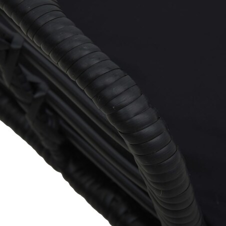 vidaXL Krzesła ogrodowe z poduszkami, 2 szt., polirattan, czarne