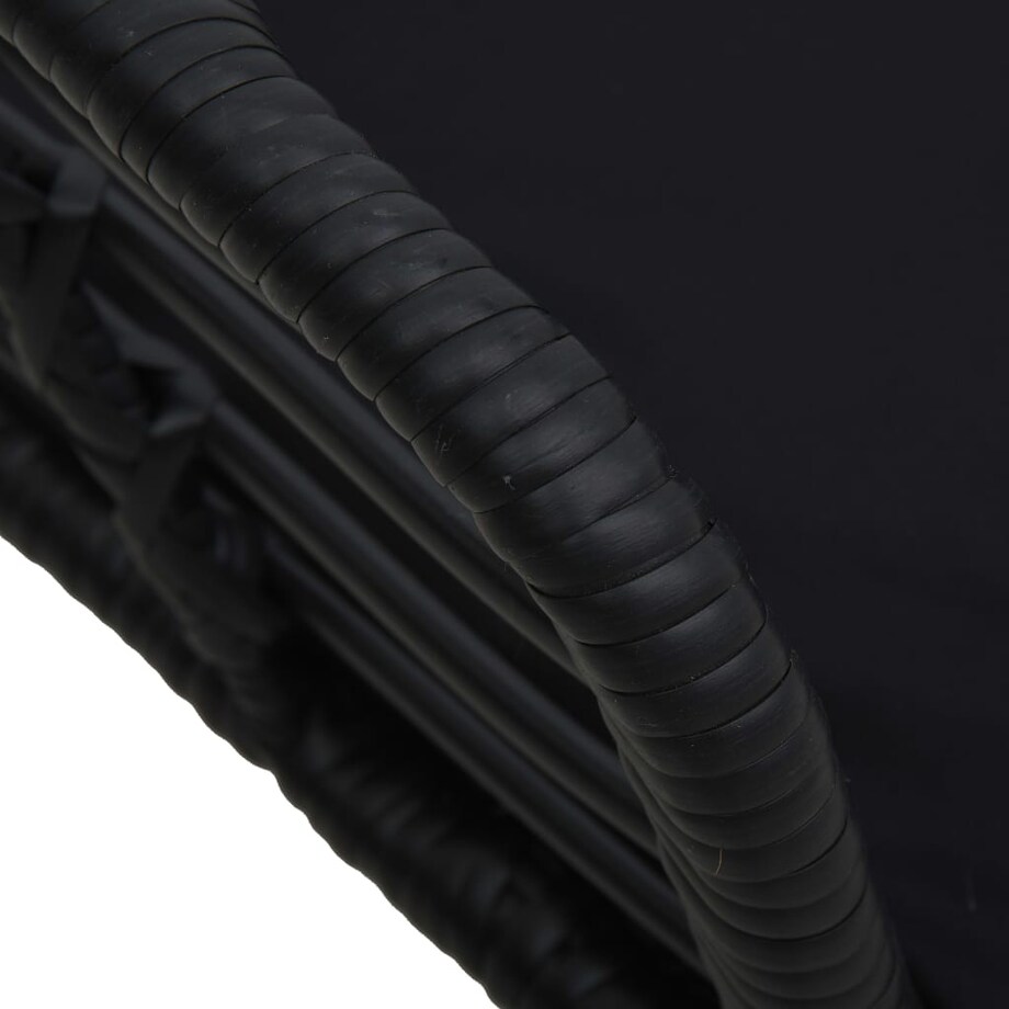 vidaXL Krzesła ogrodowe z poduszkami, 2 szt., polirattan, czarne