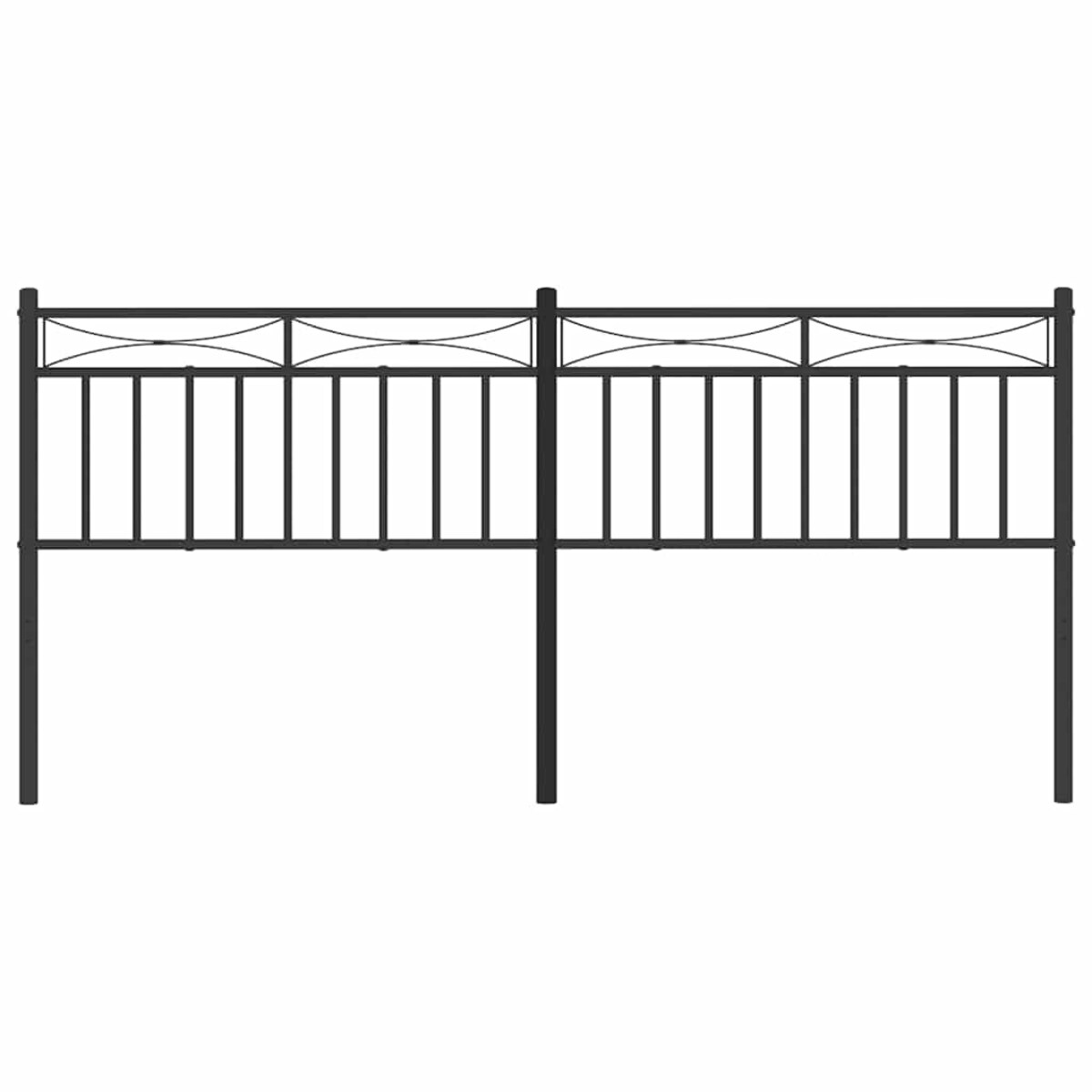 vidaXL Metalowe wymienne wezgłowie, czarne, 180 cm