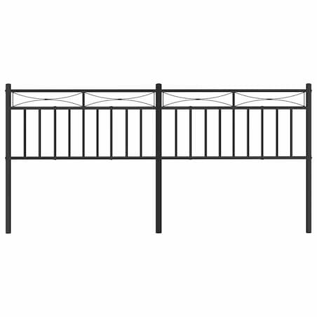 vidaXL Metalowe wymienne wezgłowie, czarne, 180 cm