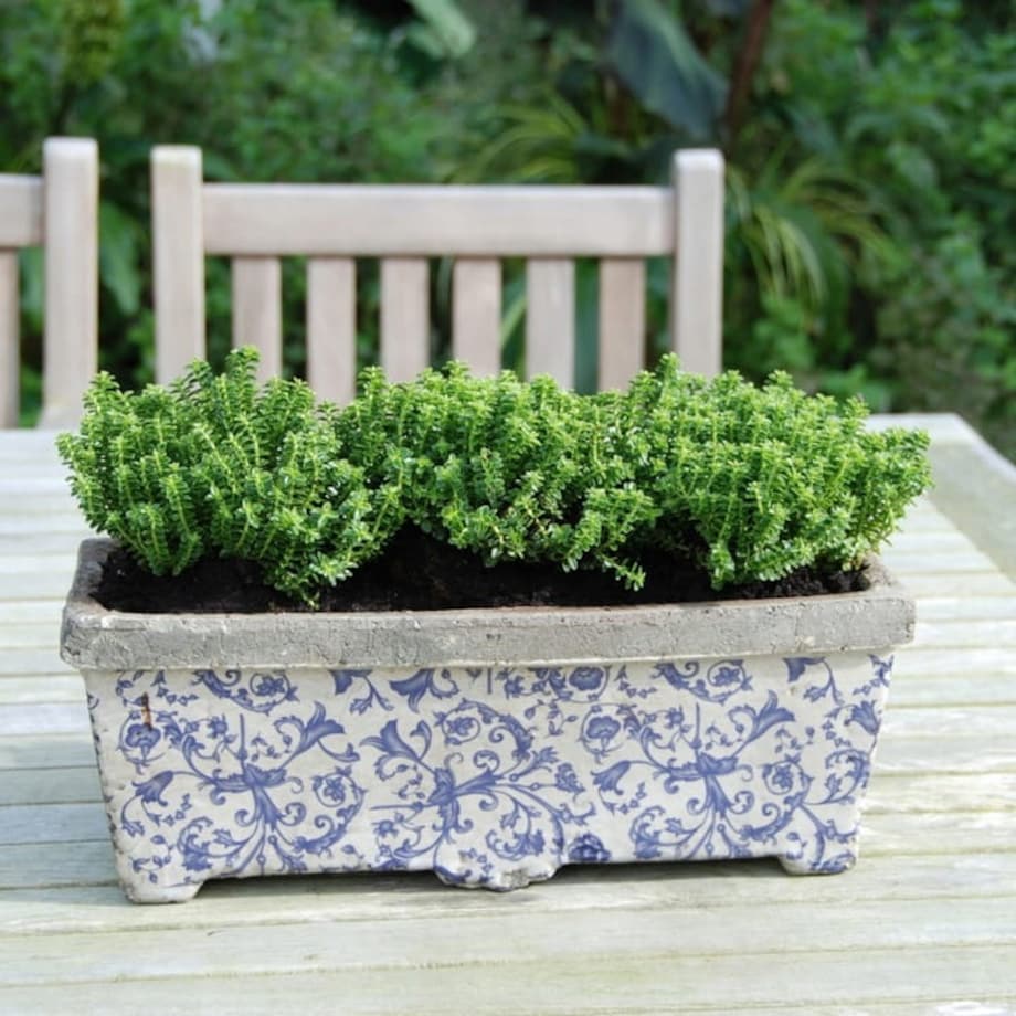 Postarzana Doniczka Betonowa Podłużna Donica Retro na Kwiaty Zioła 40 cm