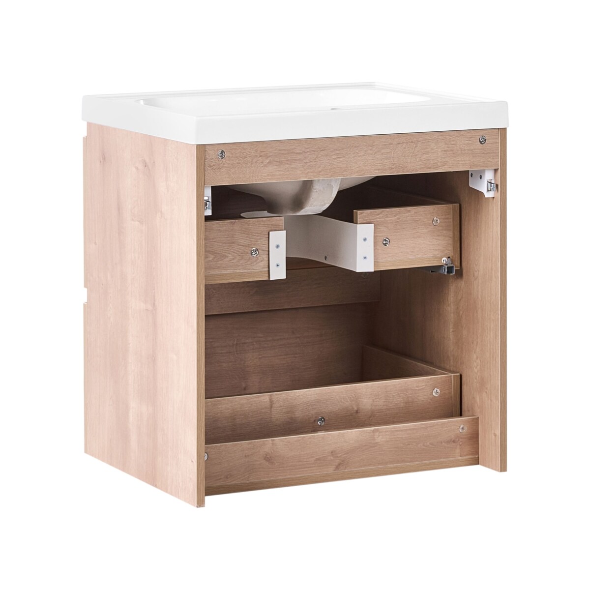 Szafka łazienkowa wisząca z umywalką LAGOA 60 cm Jasnobrązowy