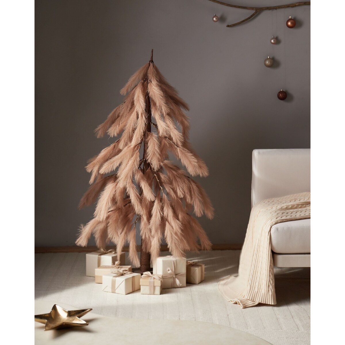 Dekoracja ogrodowa LED BIFROST 123 cm Choinka Beżowy
