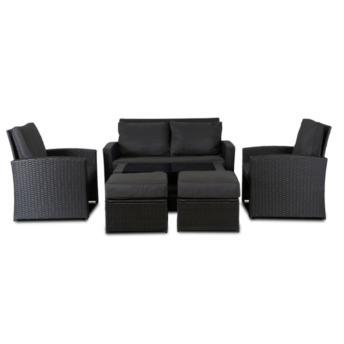 Zestaw Meble Ogrodowe Technorattan Na Taras Ogród Komplet Szare FLORYDA