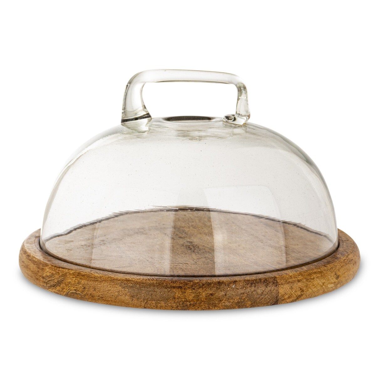 Patera z drewnianą podstawą i kloszem 17x28x28 cm MANIGLIA