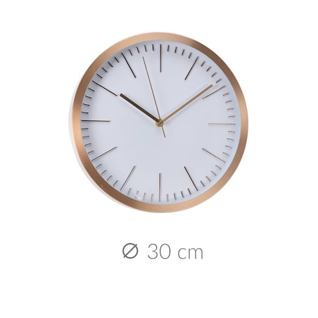 Zegar ścienny ze złotymi elementami, Ø 30 cm