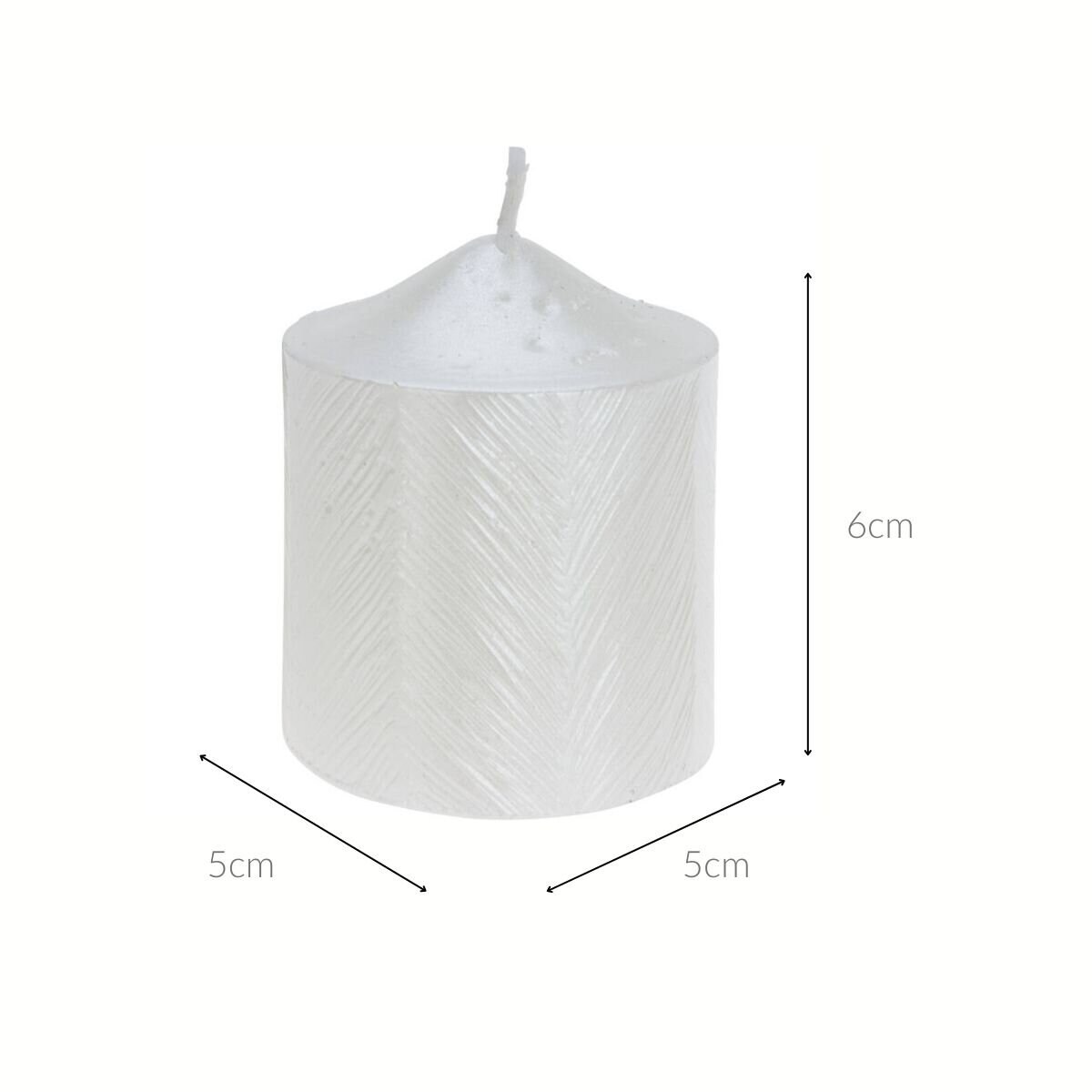 Świeca ozdobna z metalicznym wzorem, 5 x 6 cm