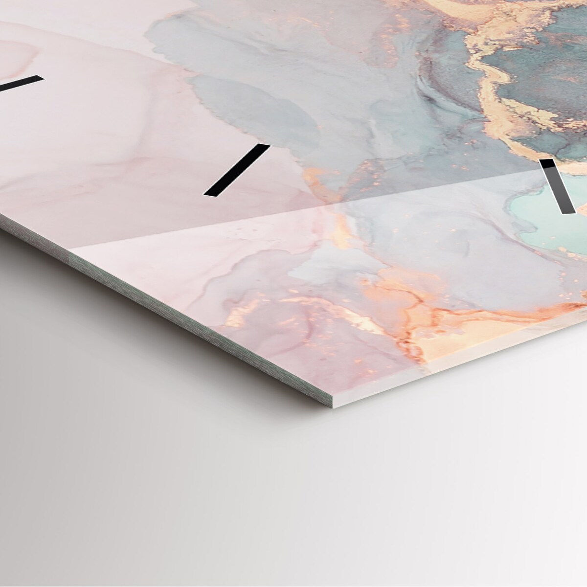 Zegar ścienny Różowo-Złoty Marmur, 30x30 cm