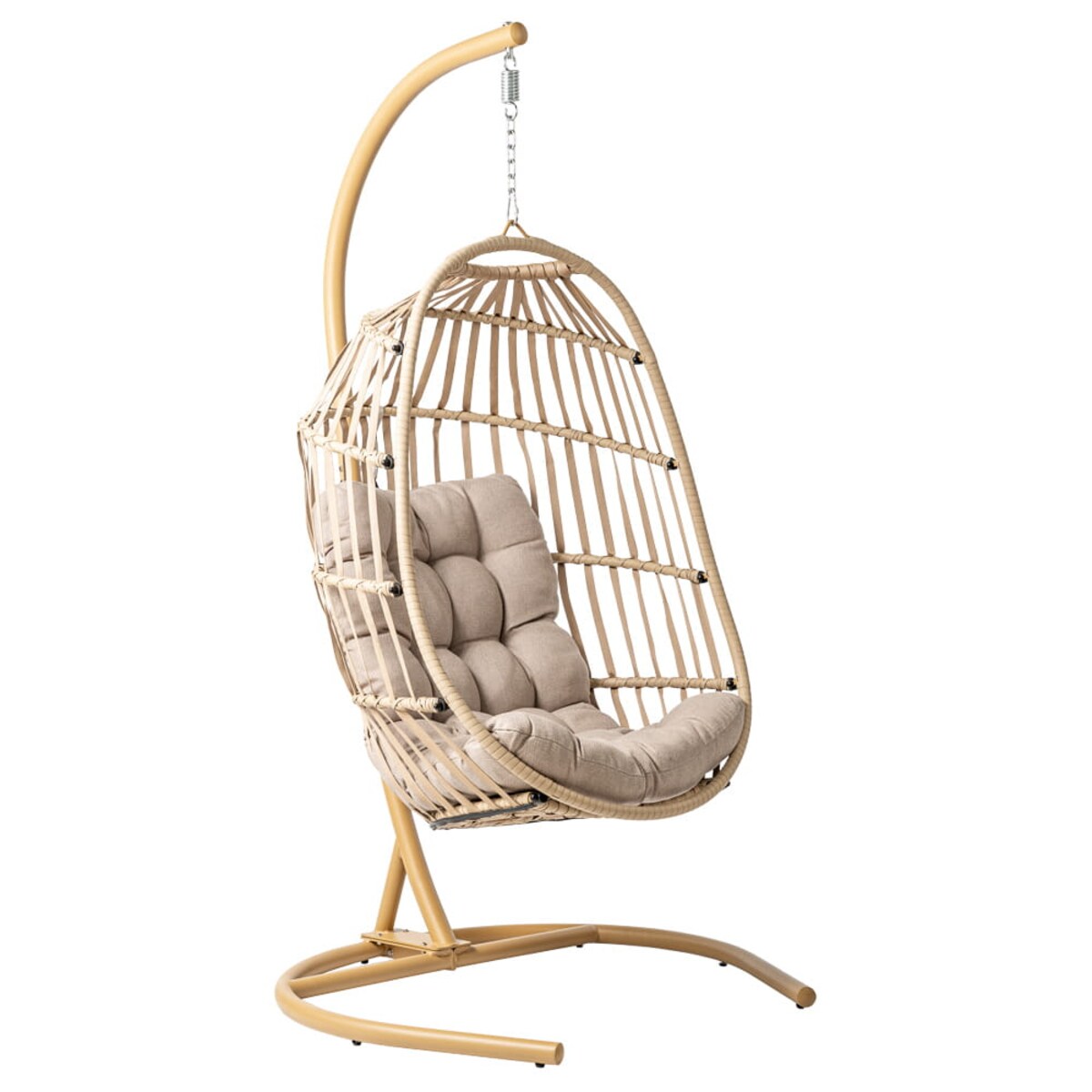 Fotel wiszący ogrodowy, balkonowy Kari beżowy