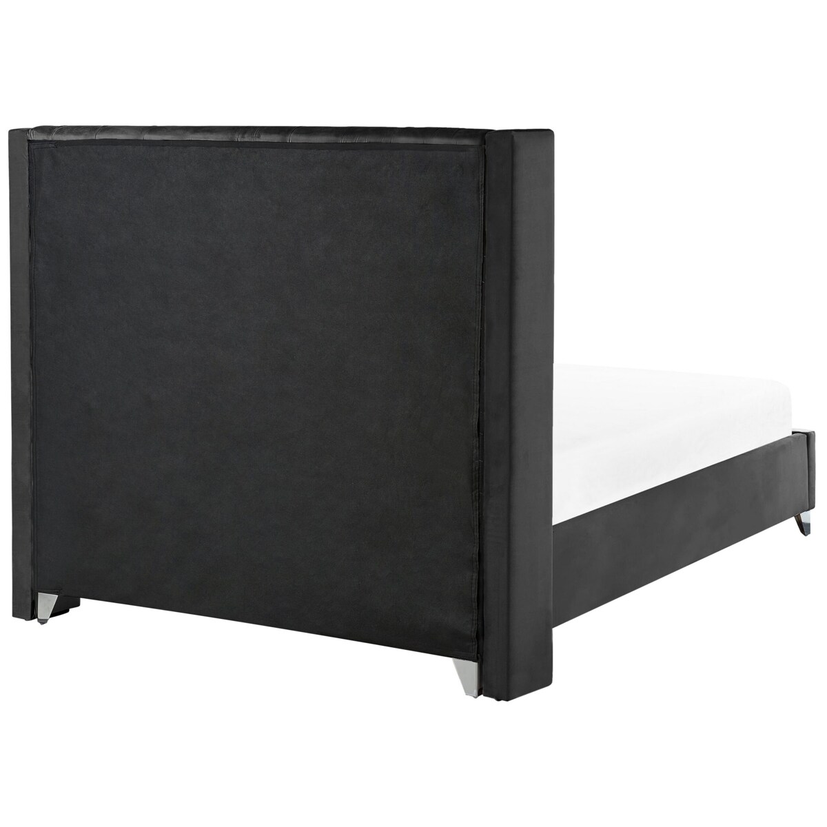 Łóżko welurowe 160 x 200 cm czarne LUBBON