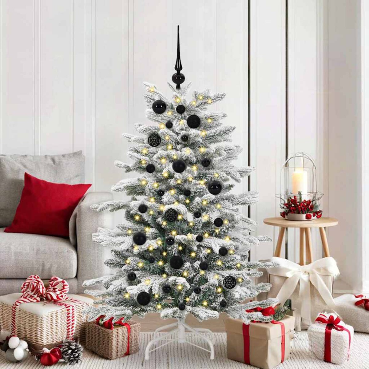 vidaXL Zestaw Bombek Choinkowych 61 pcs Czarny Z tworzywa sztucznego