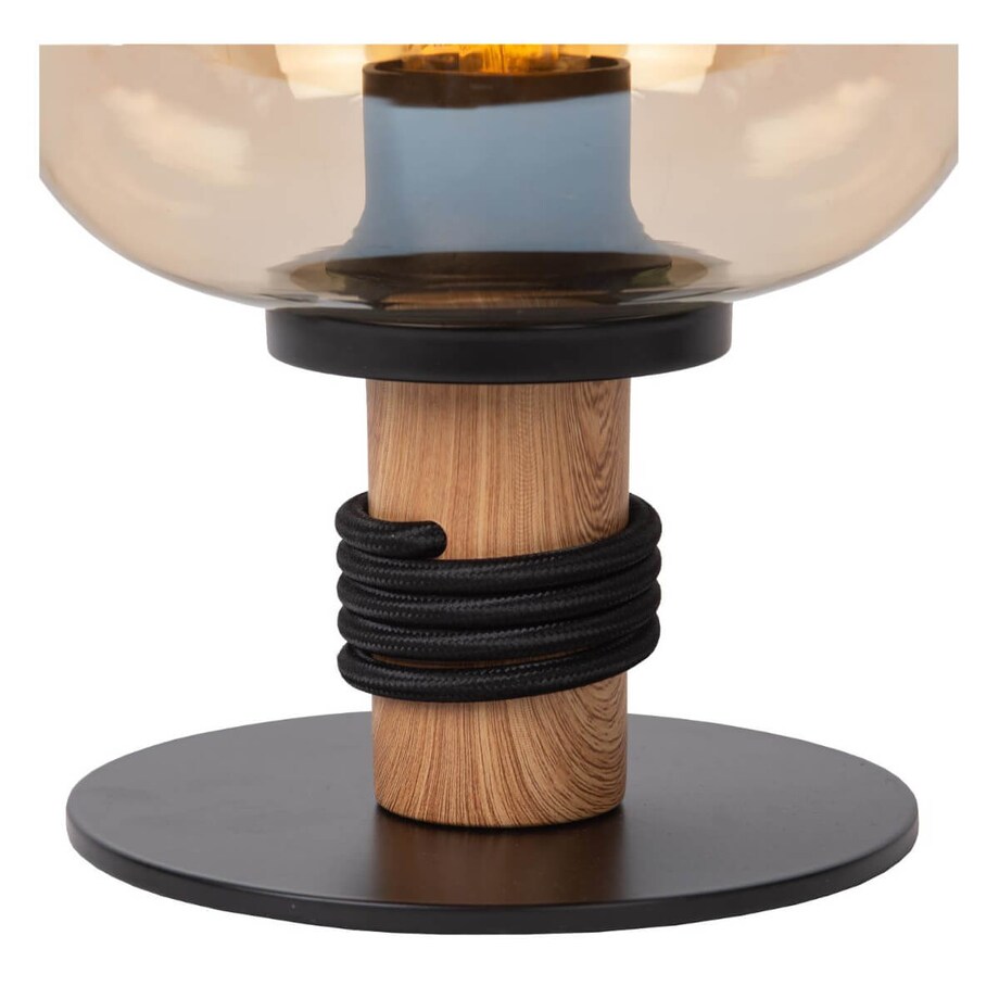 Stołowa lampka Ilona 45508/01/62 Lucide szklana czarny bursztynowy