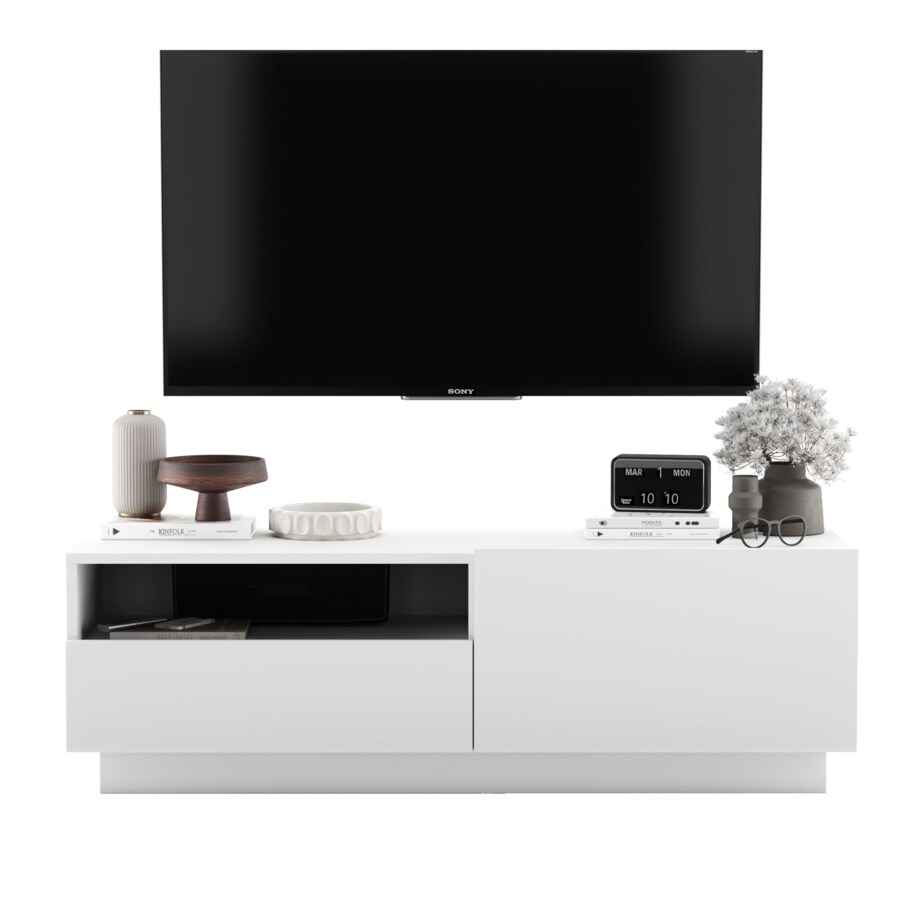 Szafka RTV Komoda Loft Biały MAT stojąca / wisząca szuflada 120 cm