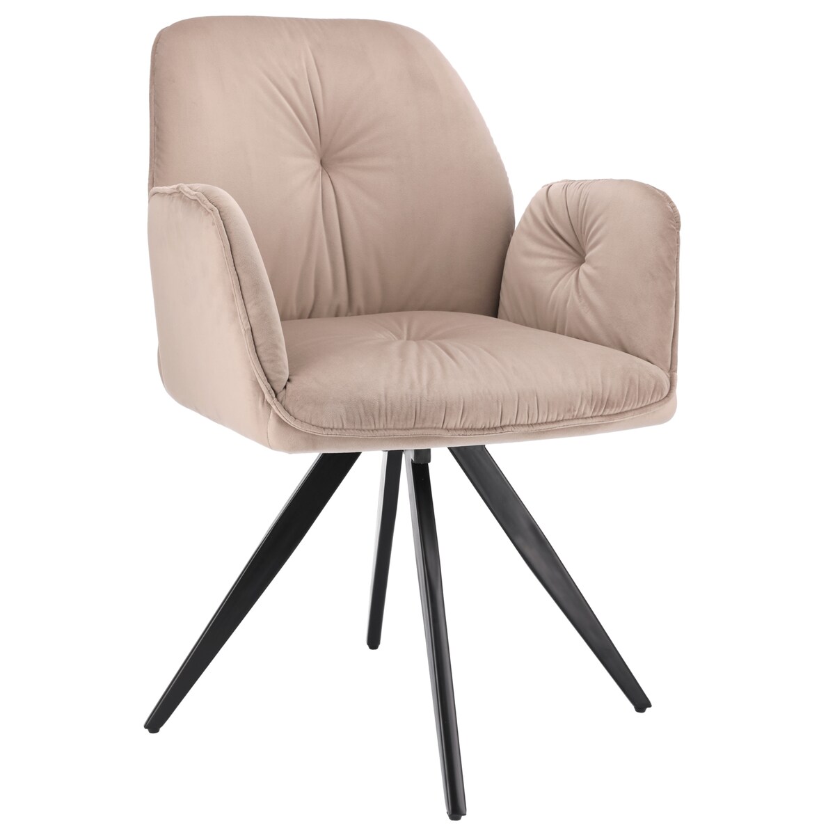 Krzesło welurowe obrotowe PERLA beżowe