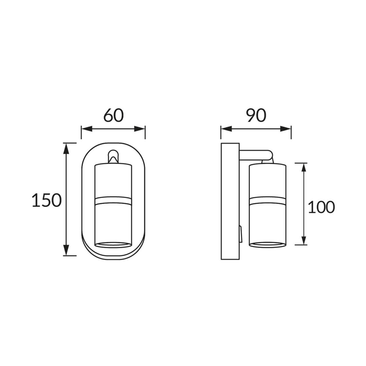 Naścienna lampa regulowana DIOR WLL 4270 Ideus downlight metal chrom czarna