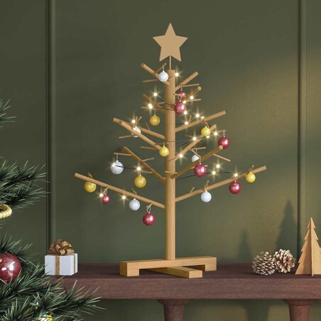 vidaXL Drewniana choinka z podstawą Brązowy 75 cm Lite drewno sosnowe