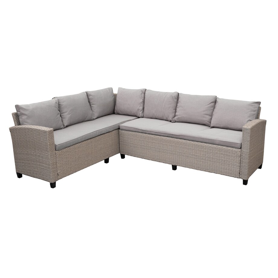 Zestaw Ogrodowy Wypoczynkowy Narożnik Stół Pufy Meble Ogrodowe Technorattan Venezia