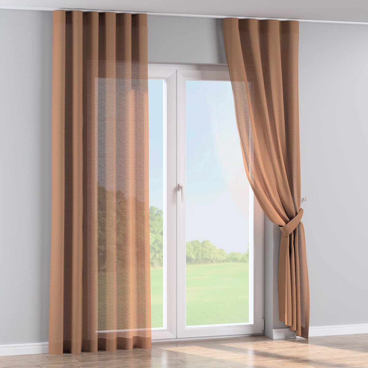 Zasłona na taśmie wave 130x245 cynamonowy