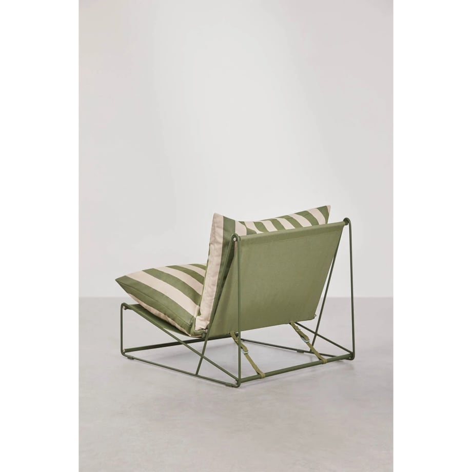 Fotel ogrodowo-domowy Amaro paski beżowo-oliwkowy