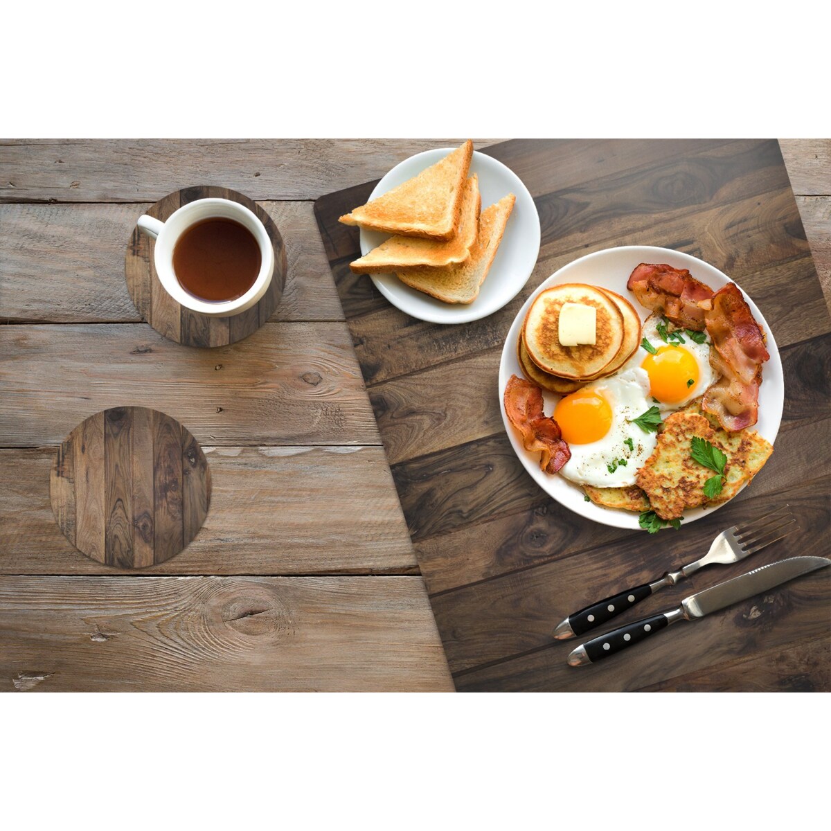 Komplet mat pod talerz Drewniane panele, 6 szt. 45x30cm