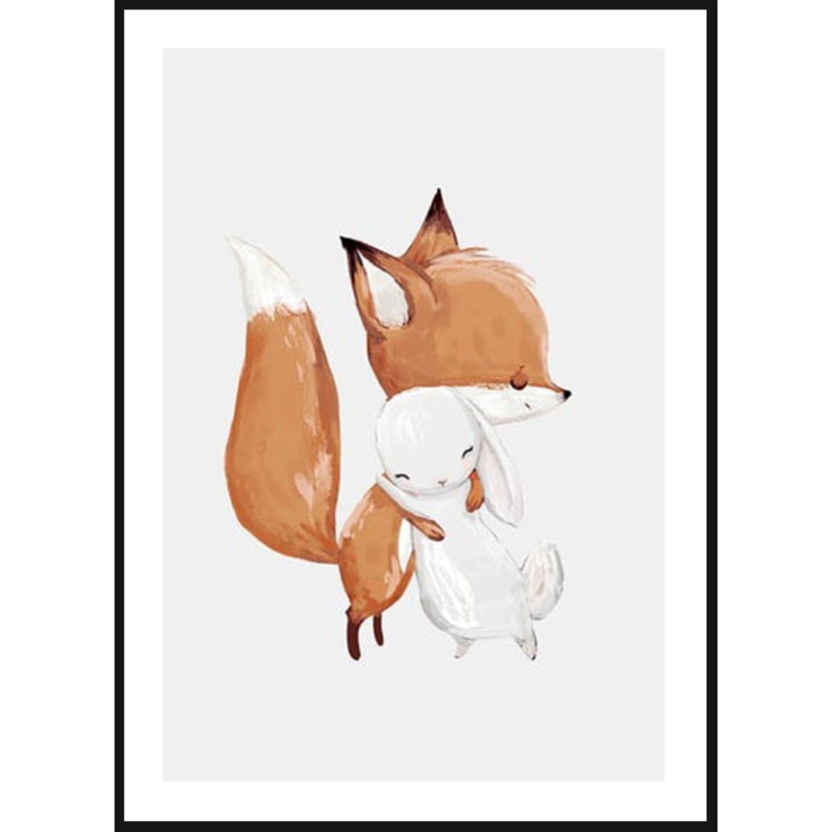 Poster Story, Plakat, Obraz - Lisek i Zajączek w Uścisku, wymiary 21 x 30 cm