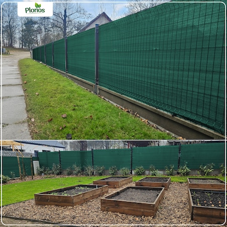 Siatka cieniująca Plonos 1,5x25m maskująca mata na płot ogrodzenie osłona 80% + UV