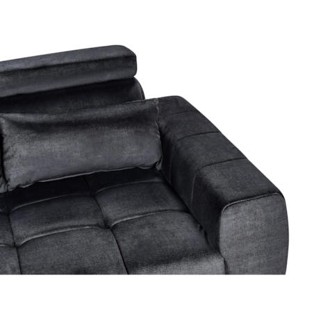 Sofa 2-osobowa welurowa czarna VEGAMO