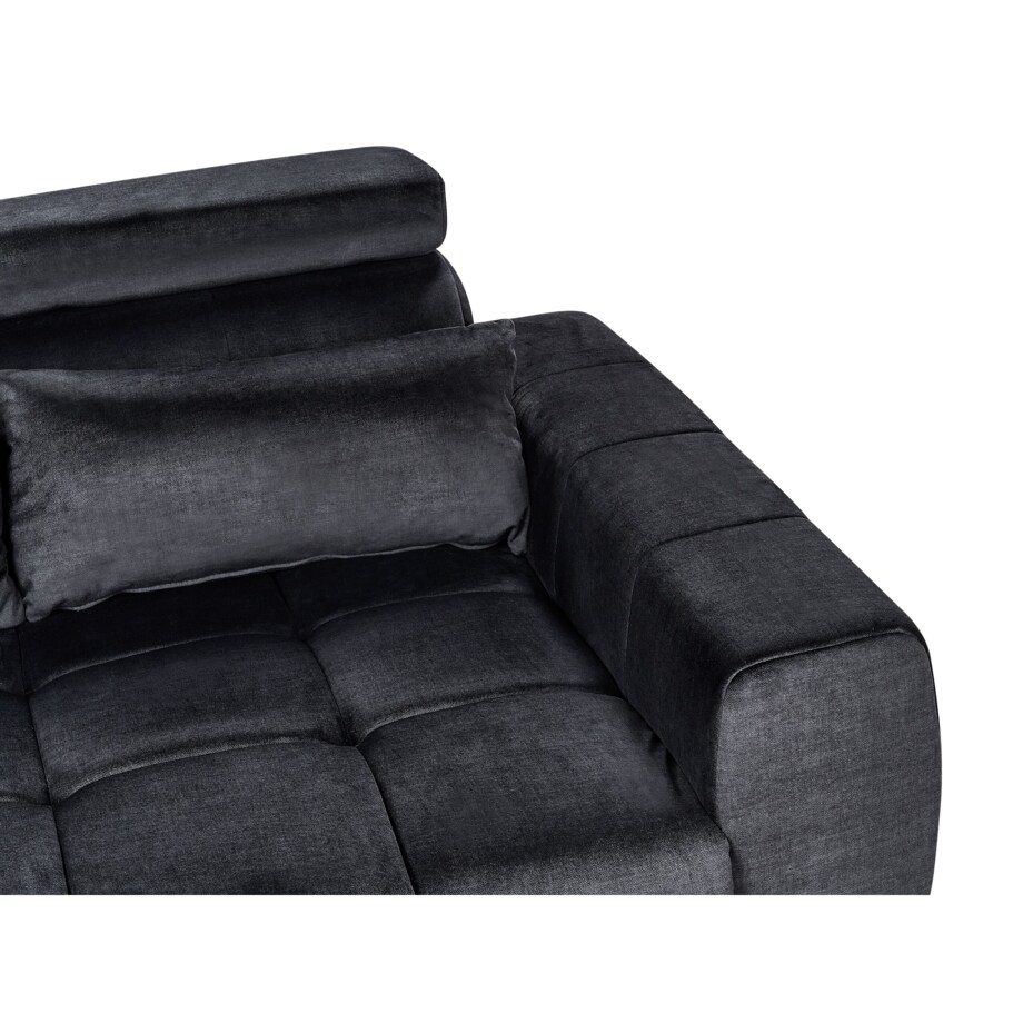 Sofa 2-osobowa welurowa czarna VEGAMO