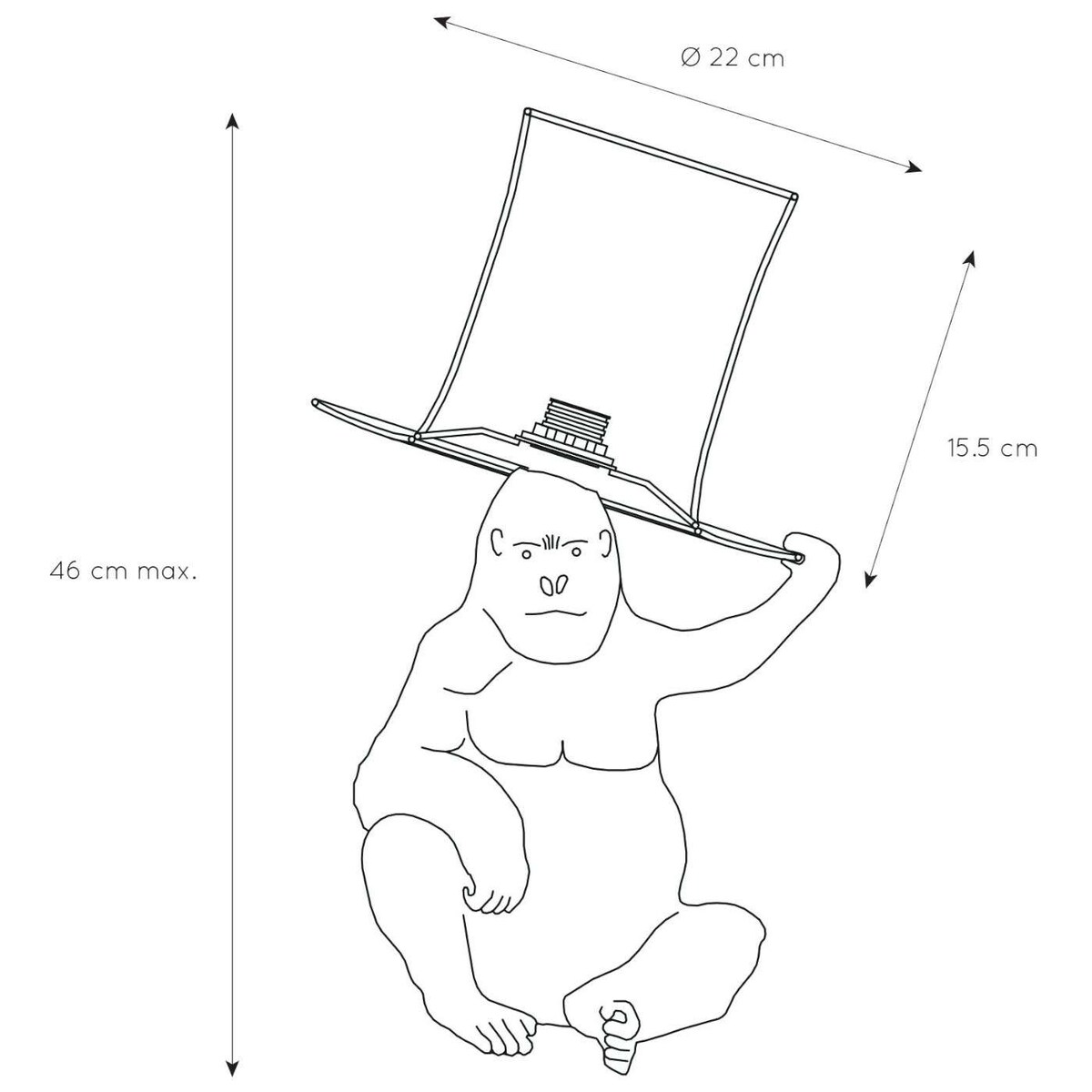 Dekoracyjna LAMPKA stojąca GUST 10503/81/30 Lucide abażurowa LAMPA stołowa goryl czarny złoty