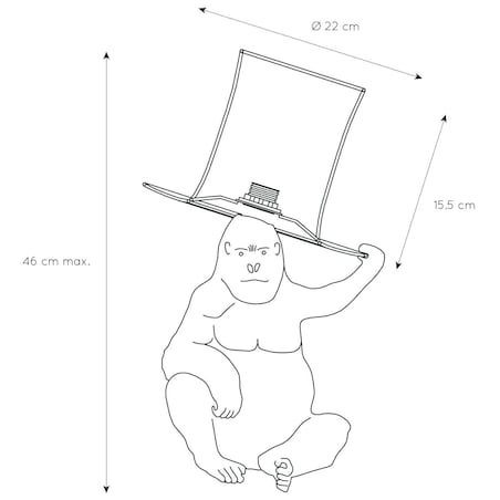 Dekoracyjna LAMPKA stojąca GUST 10503/81/30 Lucide abażurowa LAMPA stołowa goryl czarny złoty