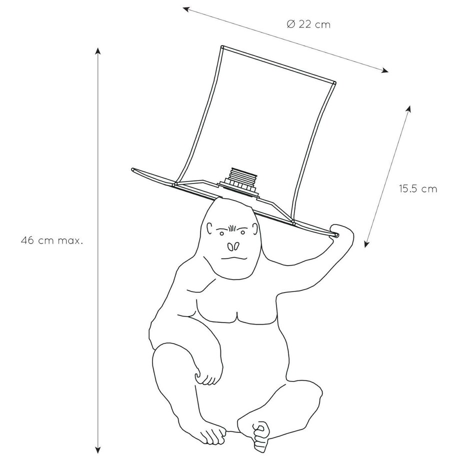 Dekoracyjna LAMPKA stojąca GUST 10503/81/30 Lucide abażurowa LAMPA stołowa goryl czarny złoty