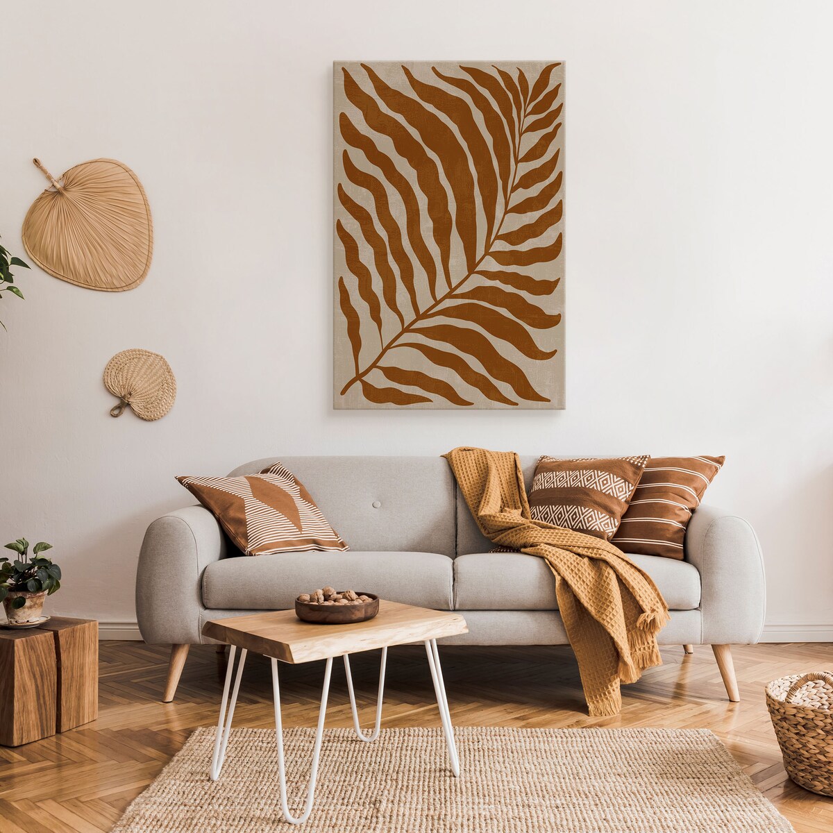 Obraz Brązowy Suszony Liść Palmy 80x120cm