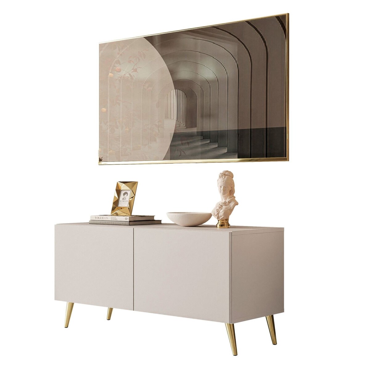 Szafka RTV COLGANTE KASZMIR 100 cm złote nogi