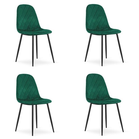 Krzesło Do Jadalni Kuchni Salonu Asti - Ciemna Zieleń Aksamit X 4