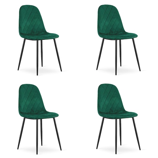 Krzesło Do Jadalni Kuchni Salonu Asti - Ciemna Zieleń Aksamit X 4