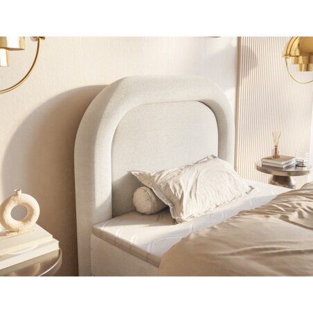 Łóżko kontynentalne BELLA w stylu skandynawskim- jasny beż