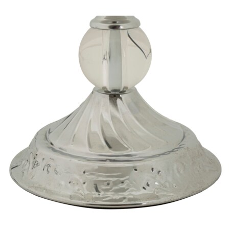 Lampa stołowa Kody, kolor srebrny i biały, żelazo i tkanina, 30 x 30 x 54 cm, 1 x E27, do salonu i sypialni, Mauro Ferretti