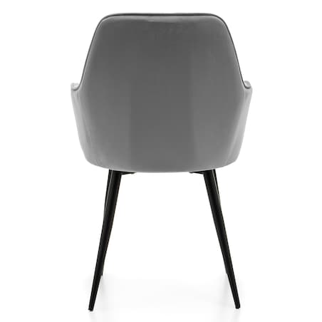 Krzesło tapicerowane EMILIA jasnoszara welur salon jadalnia