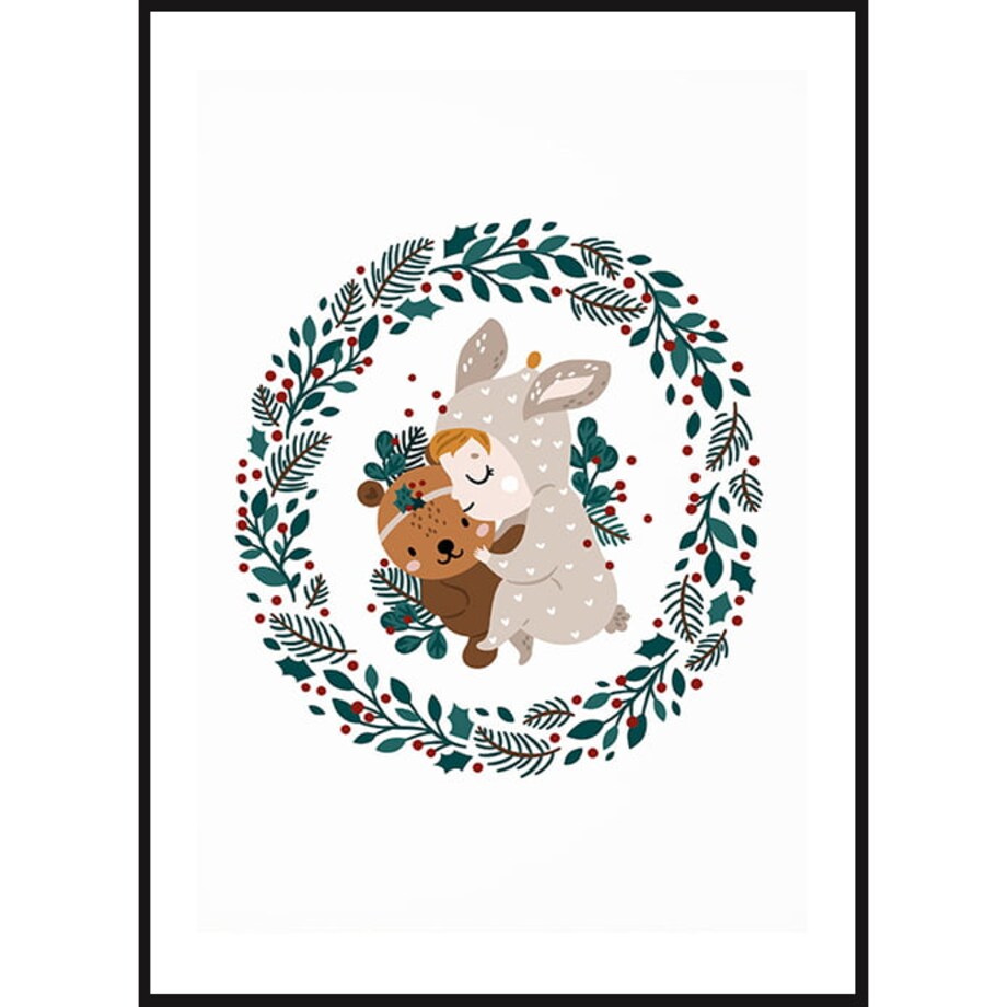 Poster Story, Plakat, Obraz - Wesoły Jelonek i Zajączek, wymiary 42 x 60 cm