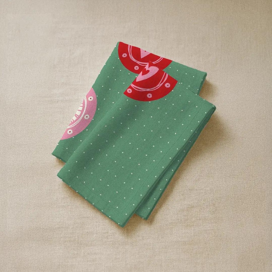 Serwetki świąteczne - HO HO HO - bombki - zielone tło (2szt.)