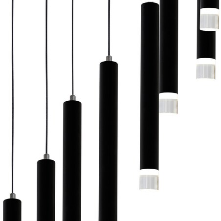 Wisząca LAMPA industrialna CARBON ML6161 Milagro metalowa OPRAWA kaskada LED 12W 4000K ZWIS loftowy czarny