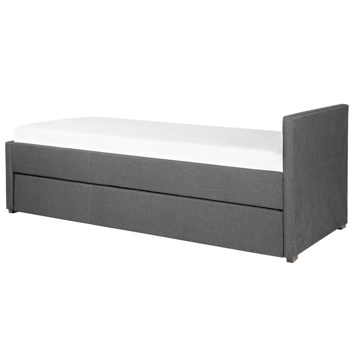 Łóżko wysuwane tapicerowane 90 x 200 cm ciemnoszare MARMANDE