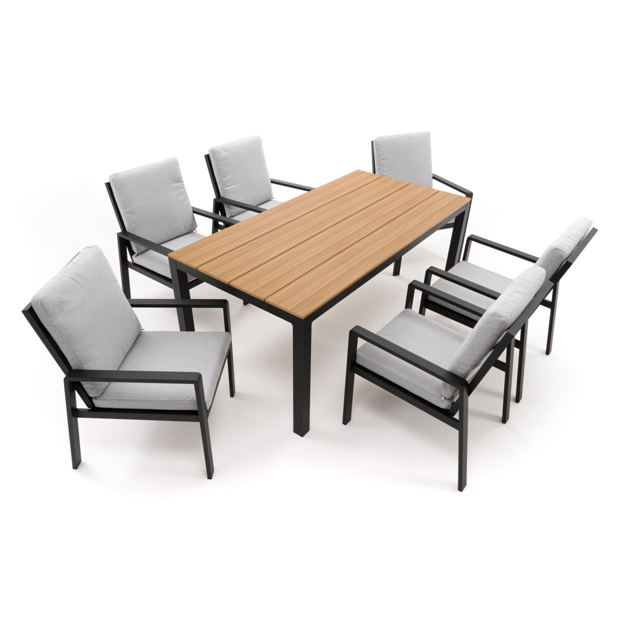 Zestaw mebli ogrodowych aluminiowe nowoczesne ATOL grafitowo szare