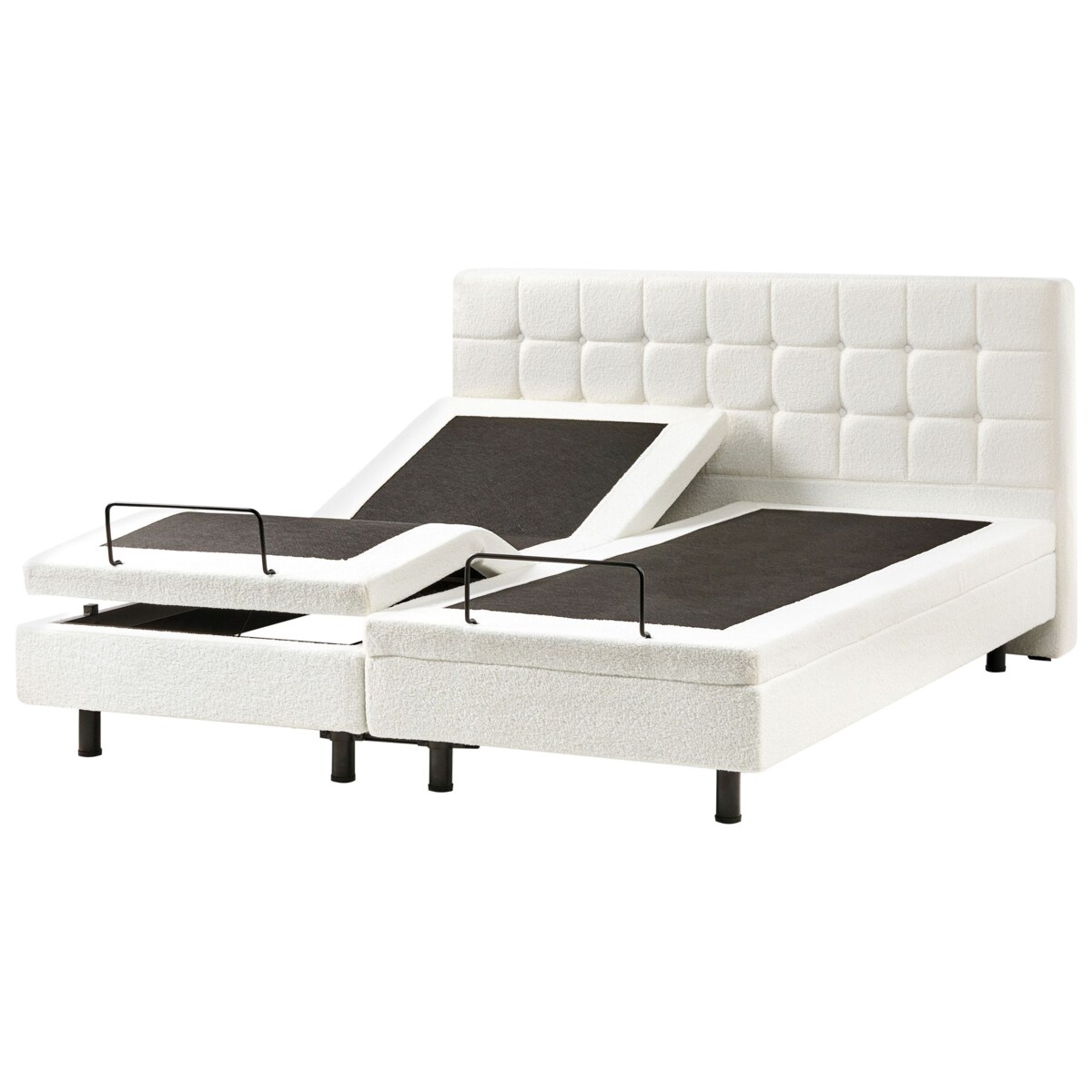 Łóżko regulowane Boucle DUKE 180 x 200 cm Złamana biel