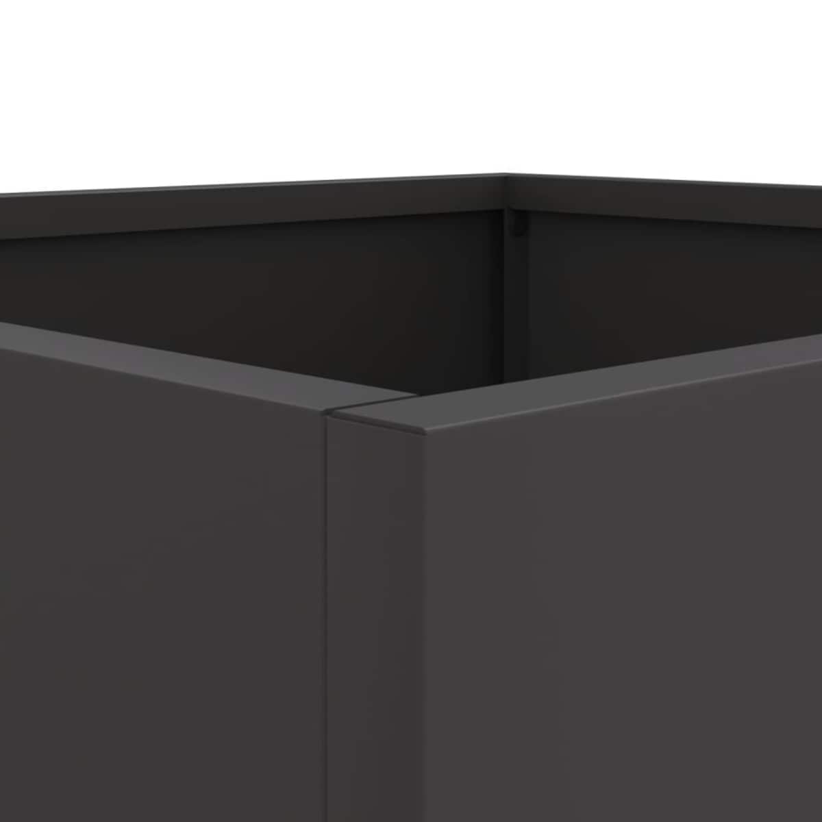 vidaXL Donica, czarna, 32x29x75 cm, stal