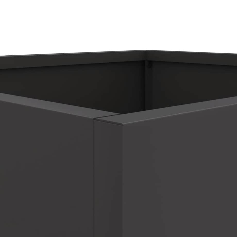 vidaXL Donica, czarna, 32x29x75 cm, stal