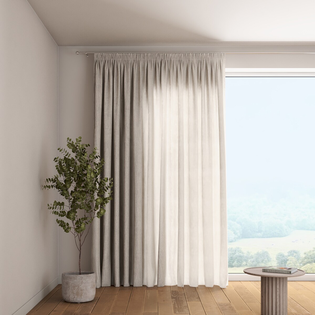 Zasłona na taśmie marszczącej 1 szt. 130x260 jasno beżowy