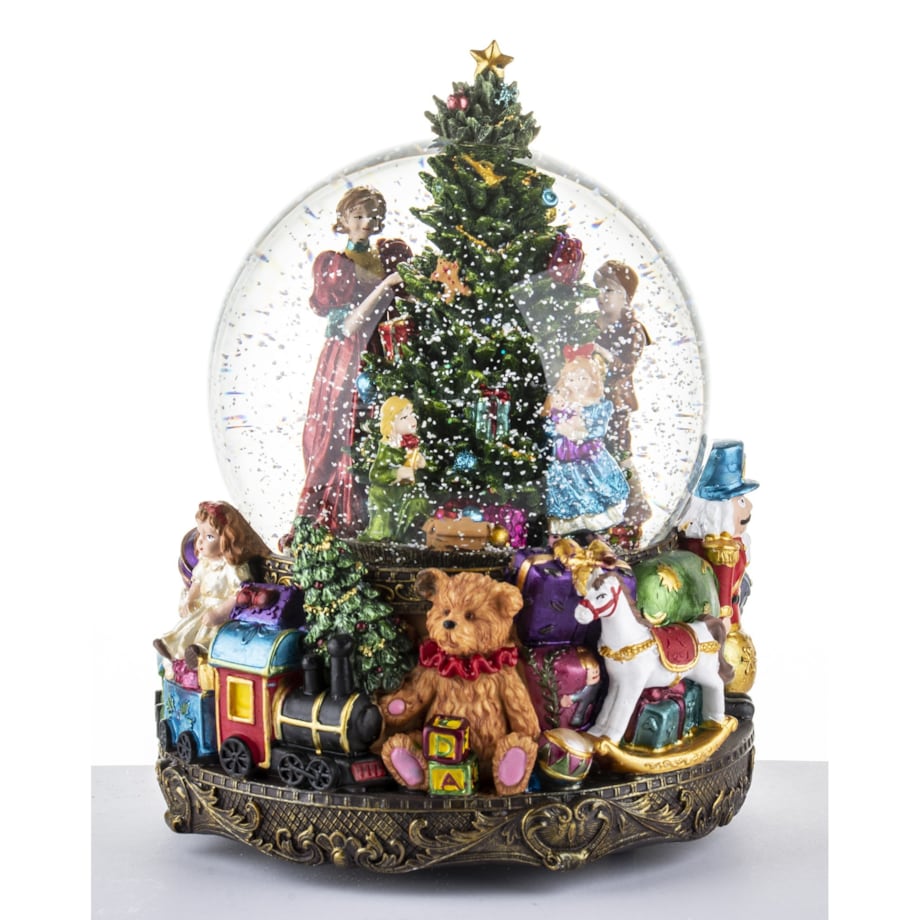 Szklana kula śnieżna z pozytywką 24x19x9 cm LED