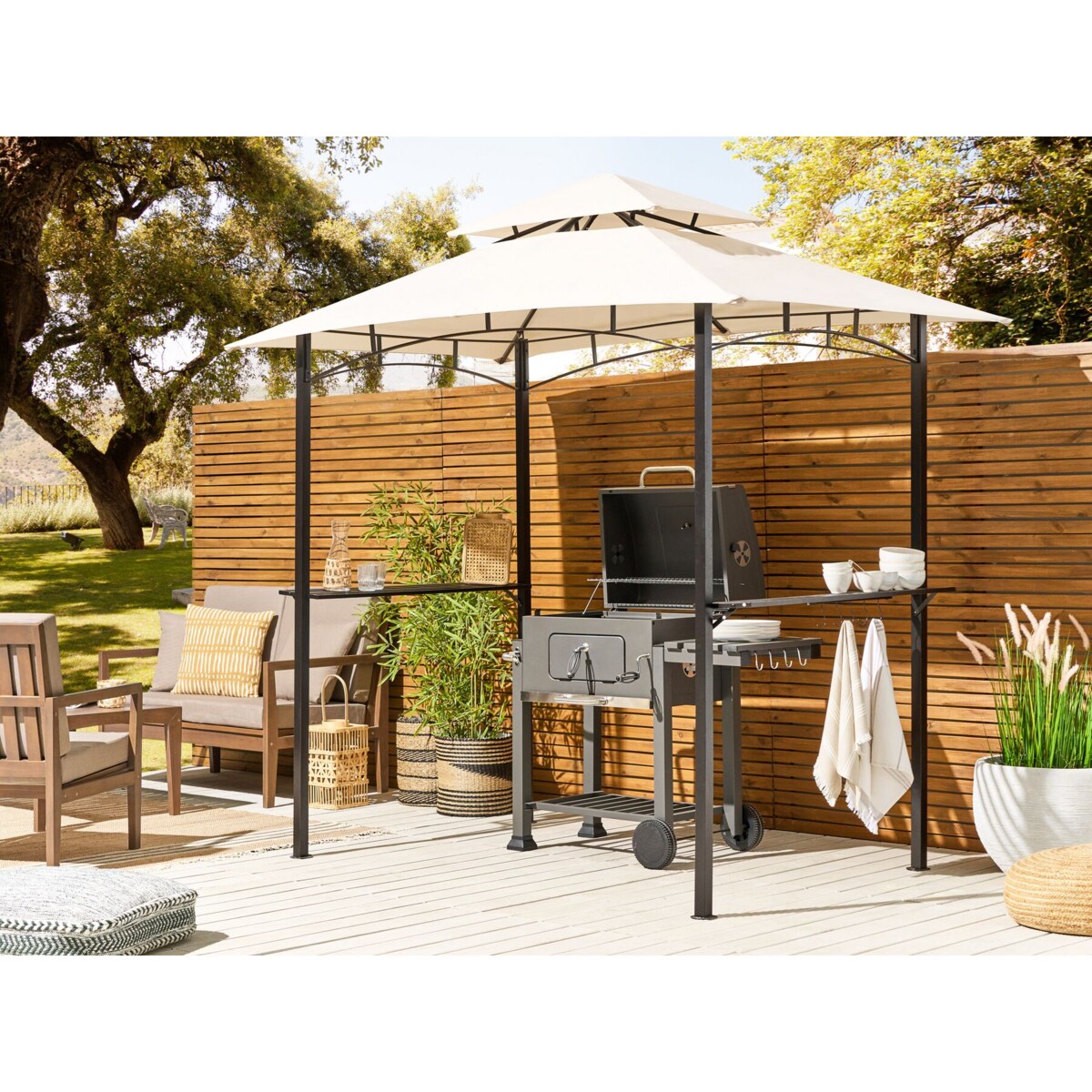 Pawilon ogrodowy 245 x 200 cm beżowy NARO