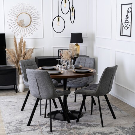 Krzesło Tapicerowane Do Jadalni Kuchni Salonu Loft Pikowane Szare RICK 2